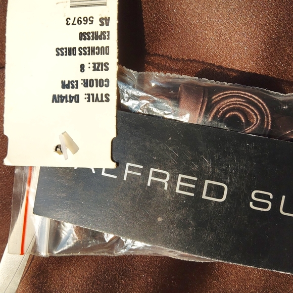 Alfred Sung Strapless "Espresso" Satin Bridesmaid/Cocktail Dress NEW Sz. 8 - Picture 2 of 5
